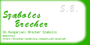 szabolcs brecher business card